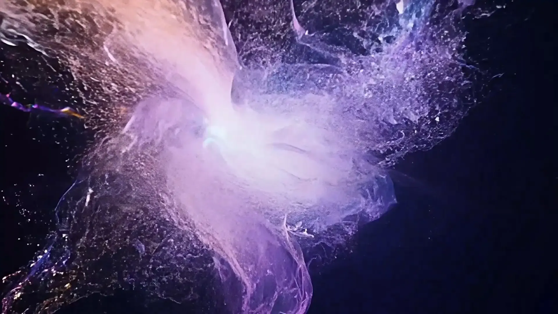 Neon Light Fluid Explosion Overlay for Action-Packed VFX Sequences